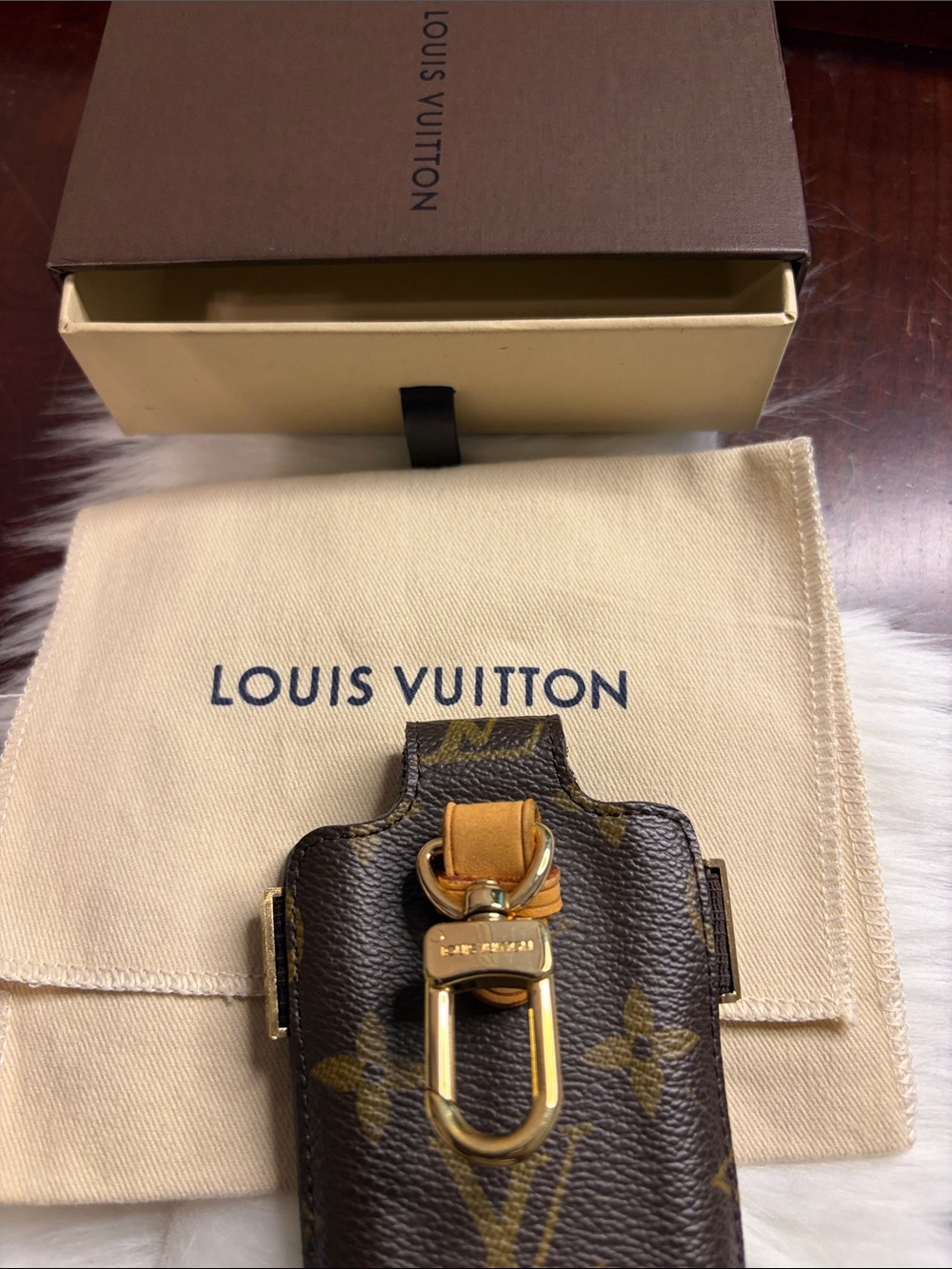 Louis Vuitton Brown Monogram Key Holder with Gold Hardware
